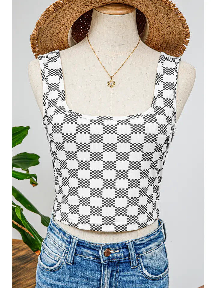 Checkered Crop Tank