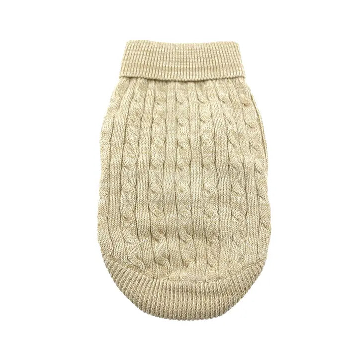 CABLE-KNIT DOG SWEATER