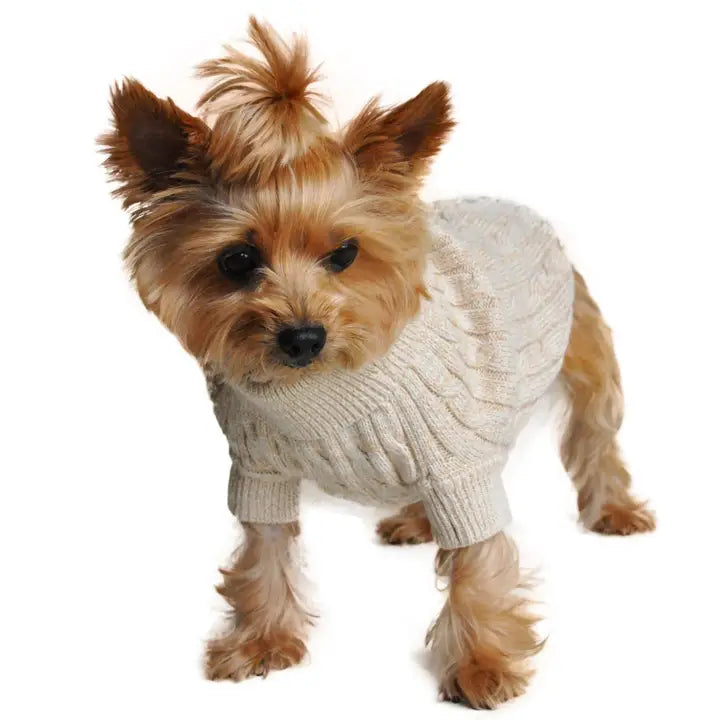 CABLE-KNIT DOG SWEATER