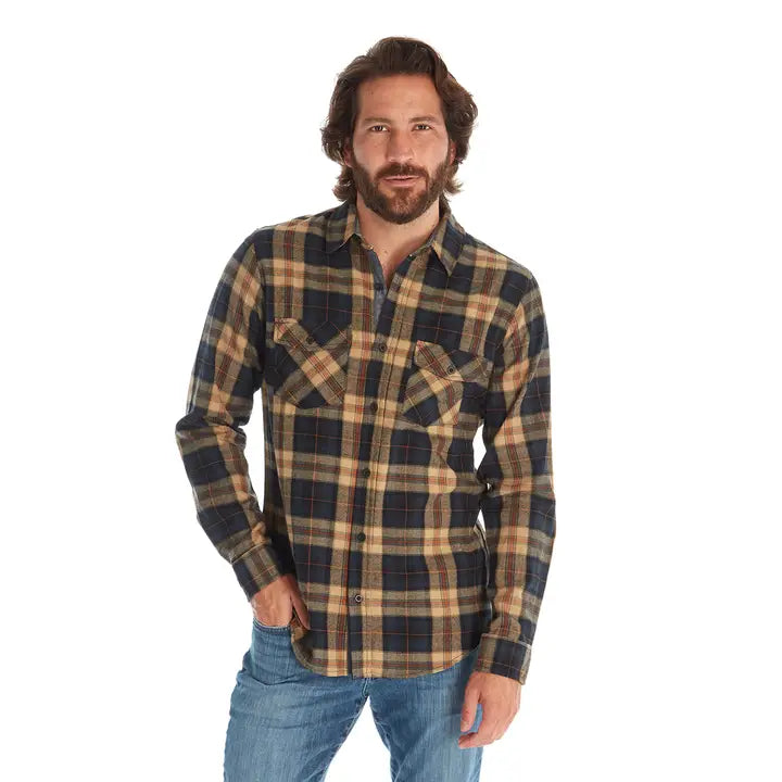 DWAYNE FLANNEL IN NAVY