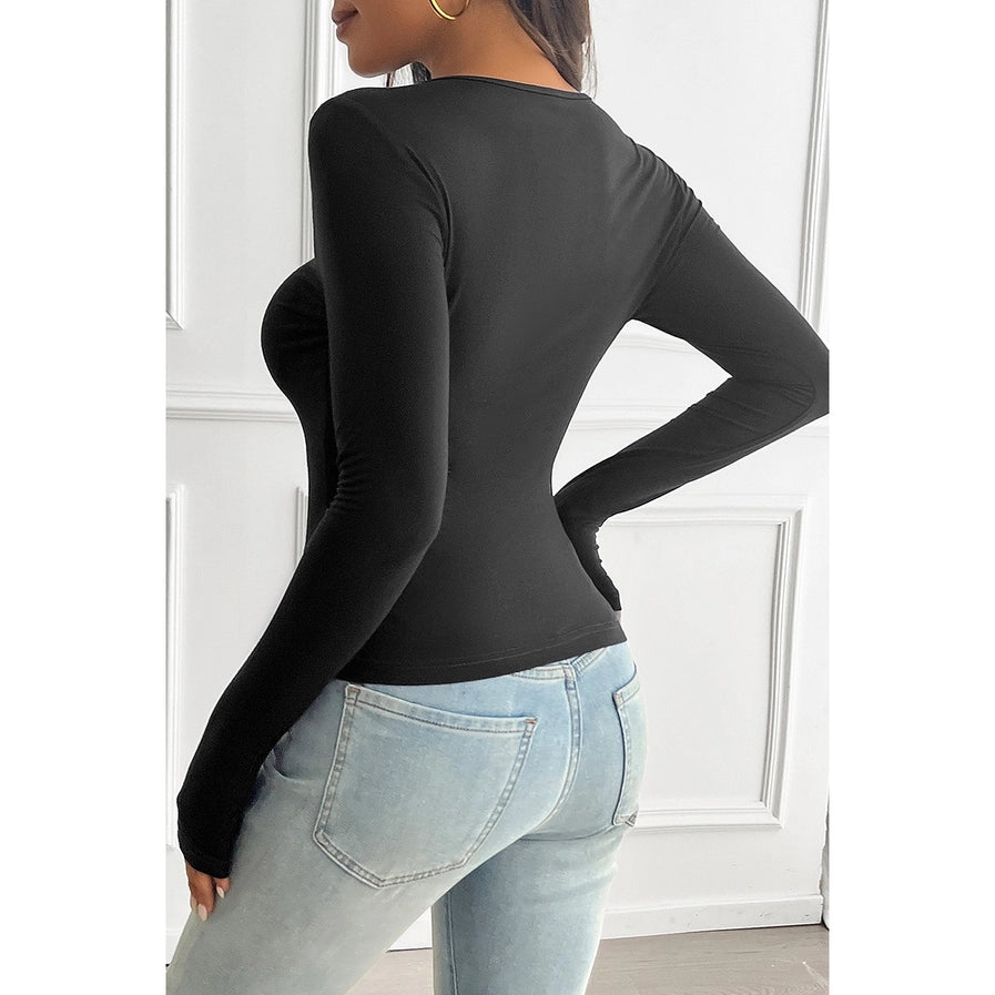 SLIM FIT SHEER BLACK MESH TOP