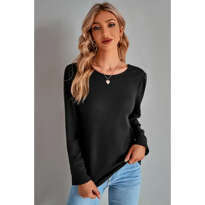 SOLID KNIT LACE REVERSIBLE V-BACK