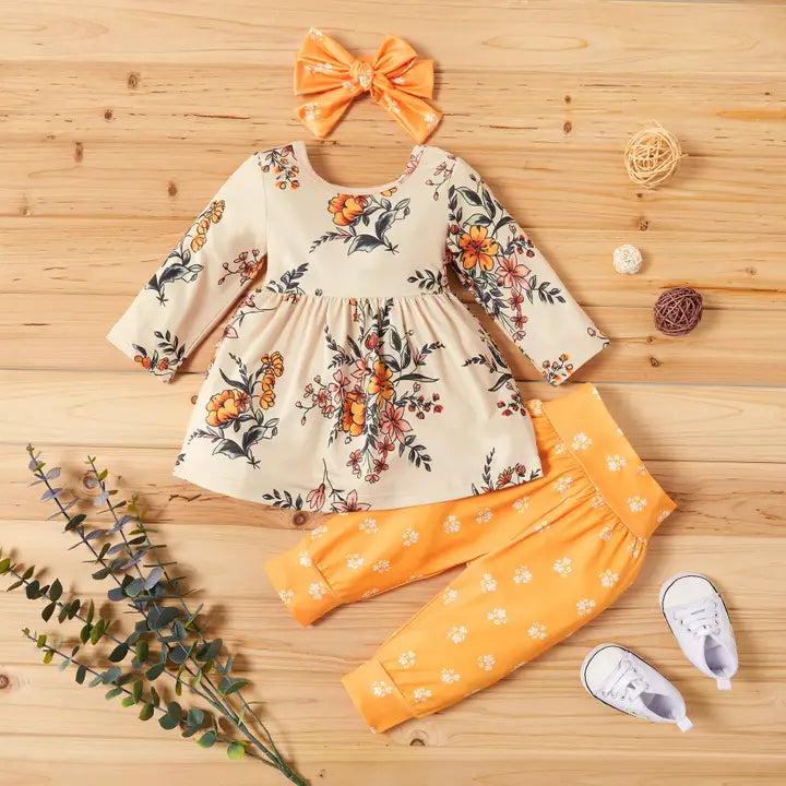 INFANT YELLOW FLORAL SET