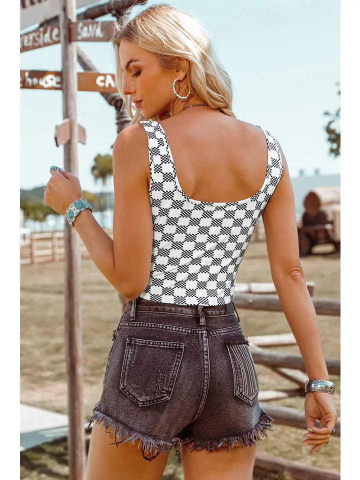 Checkered Crop Tank