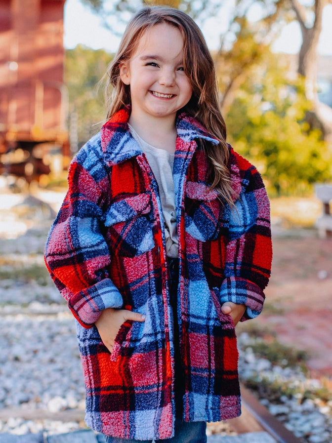 GIRLS COZY PLAID IN 10/12