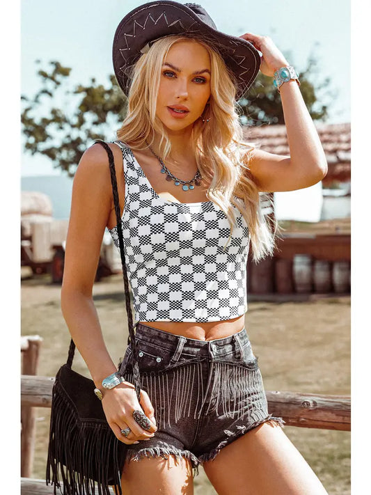 Checkered Crop Tank