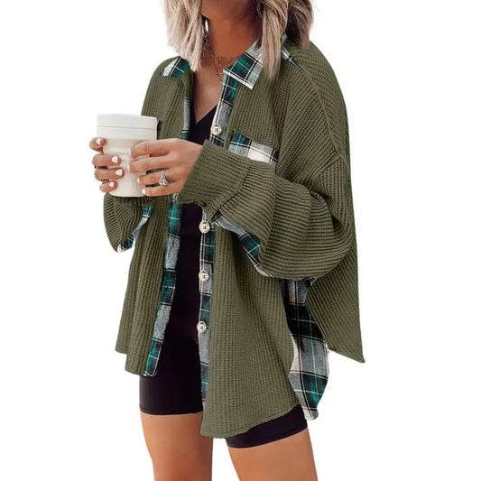 ARMY GREEN OVERSIZE PLAID