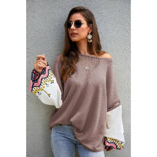 MAUVE EMBROIDERED LONG SLEEVE