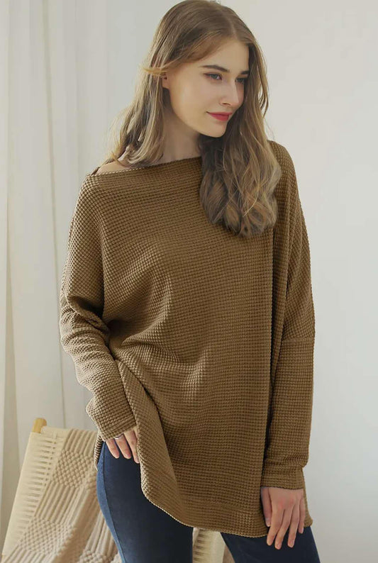 BROWN BATWING PULLOVER