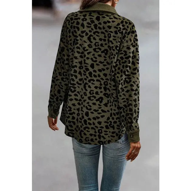 LEOPARD CORDUROY JACKET