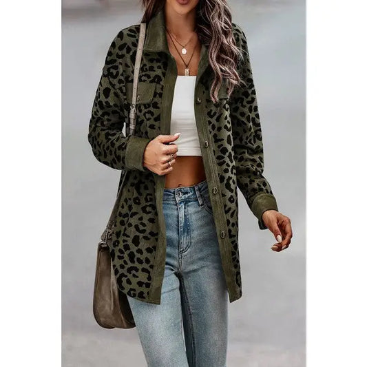 LEOPARD CORDUROY JACKET