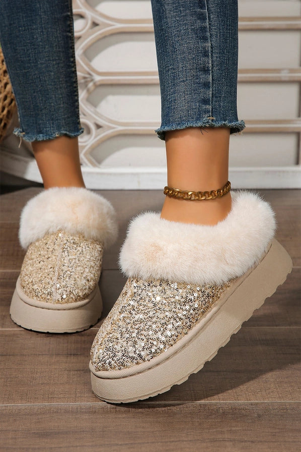 SEQUIN PLUSH SLIDES