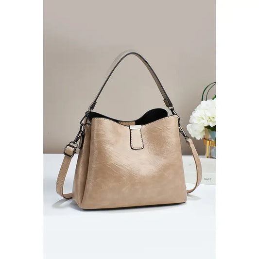 VEGAN LEATHER BUCKET CROSS-BODY BAG