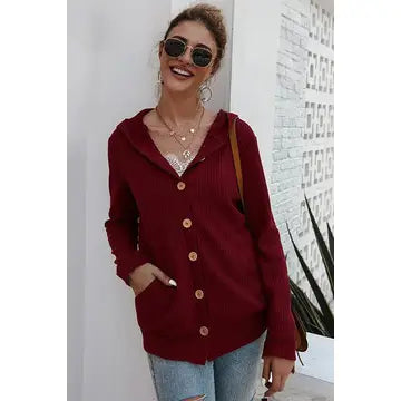 BUTTON DOWN DRY FIT WAFFLE HOODY