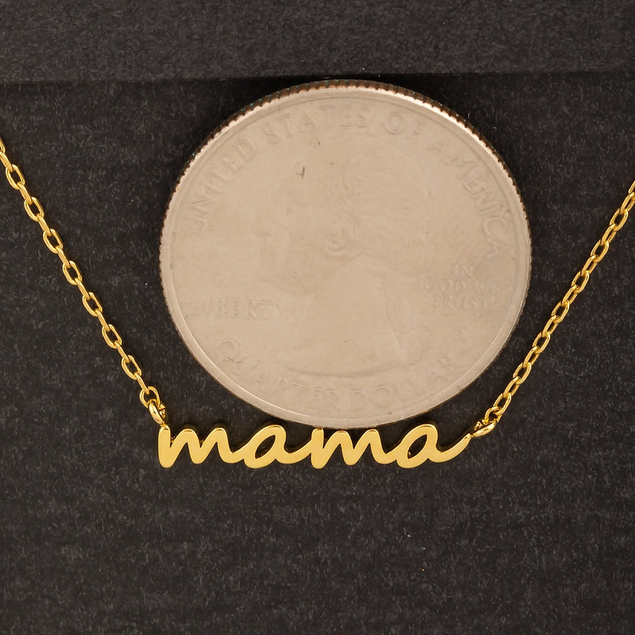 GOLD MAMA CURSIVE NECKLACE